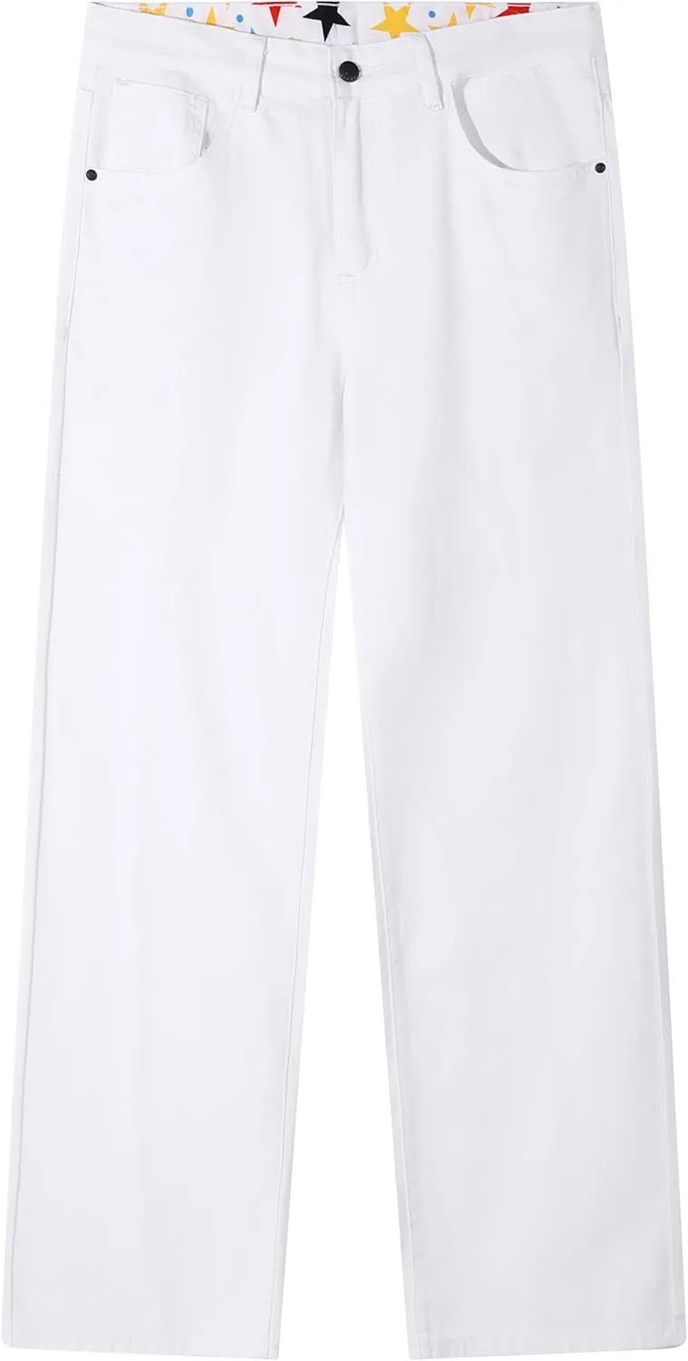 Men's Non-Stretch Relaxed Fit Wide-Leg Baggy Jeans Pants