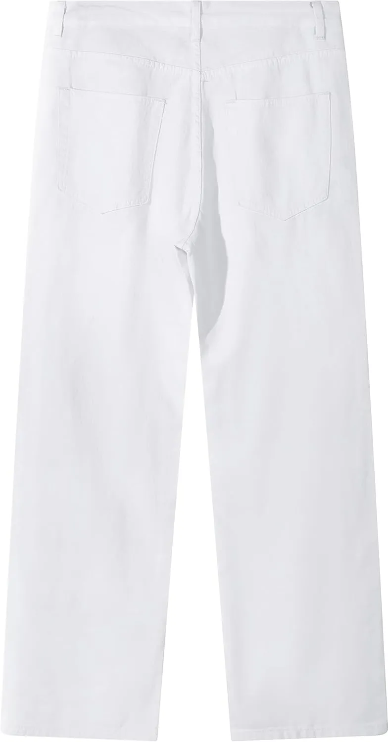 Men's Non-Stretch Relaxed Fit Wide-Leg Baggy Jeans Pants