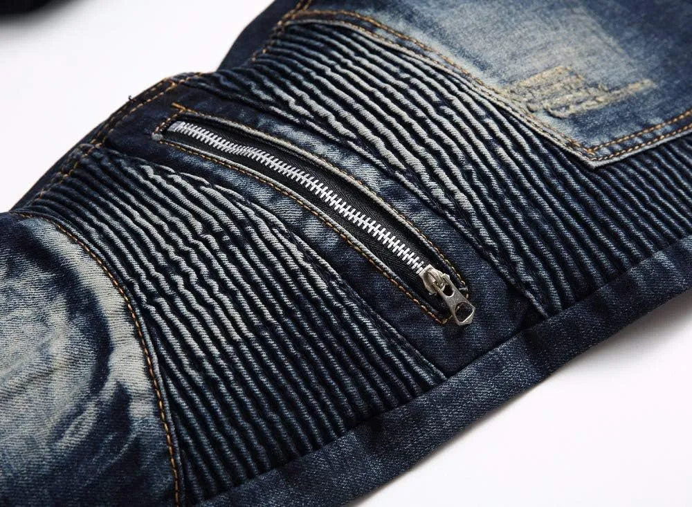 Men's Slim Fashion Ripped Straight Holes Stretchy Jeans
