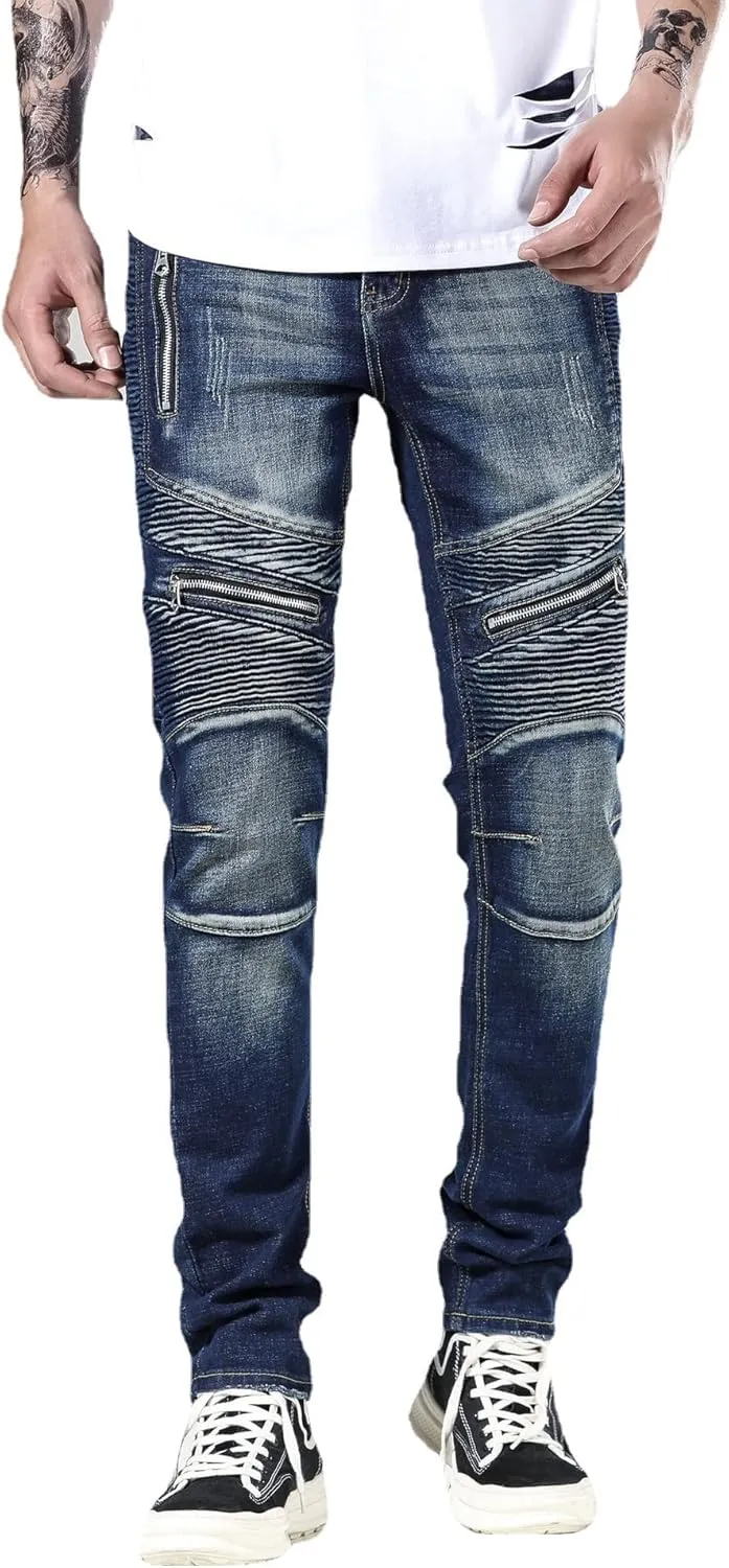 Men's Slim Fashion Ripped Straight Holes Stretchy Jeans