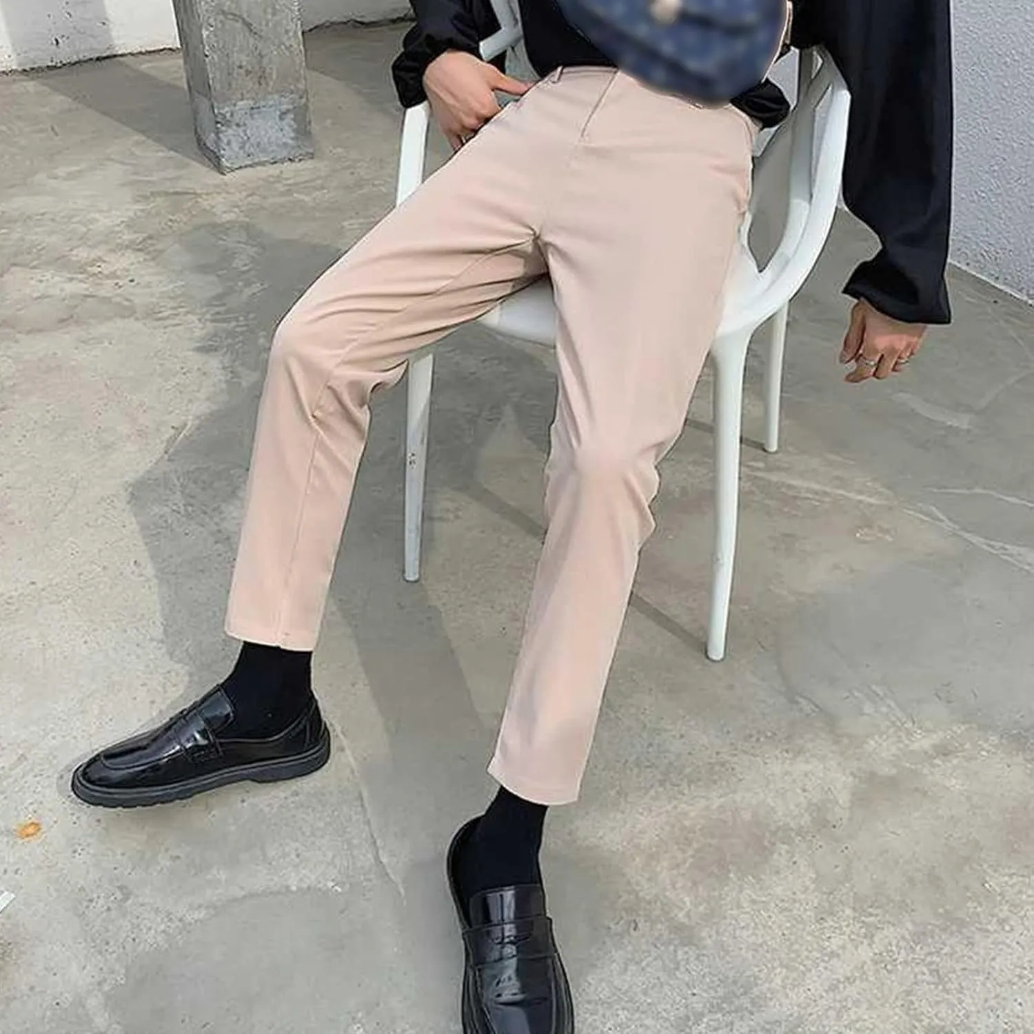 Men's Slim-Fit Casual Stretch Khaki Pant Classic Flat Front Stretch Solid Chino Deck Pant Relaxed Cargo Pant