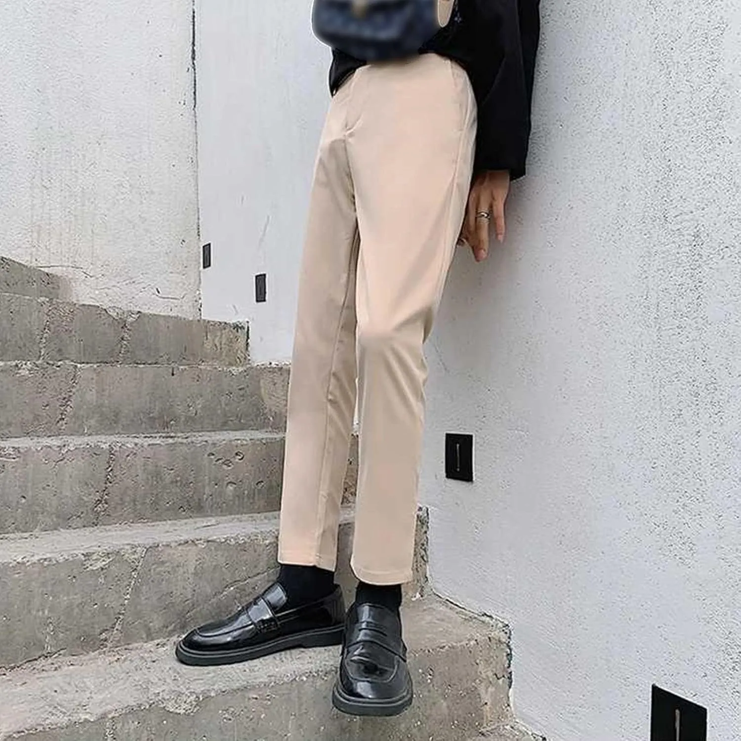 Men's Slim-Fit Casual Stretch Khaki Pant Classic Flat Front Stretch Solid Chino Deck Pant Relaxed Cargo Pant