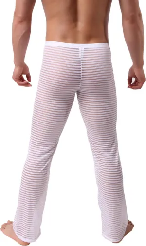 Mens Summer Sexy Mesh See Thru Stretchy Lightweight Sleep Lounge Pants