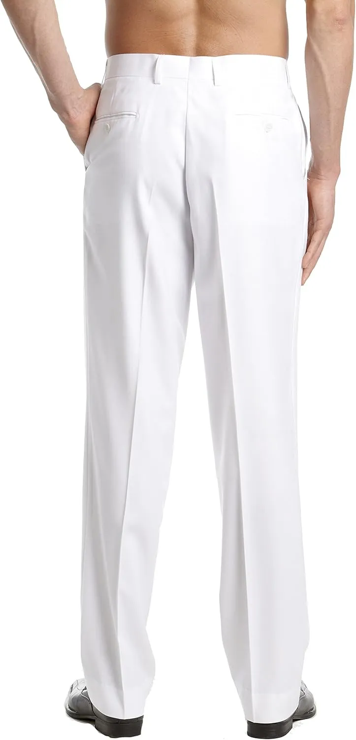Men's TUXEDO Pants Tux Pant Flat Front Satin Band Stripe Solid Colors