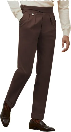 Men's Vintage Straight Fit Khaki Pants Signature Lux Cotton Twill Suit Pants Trousers Casual Casual