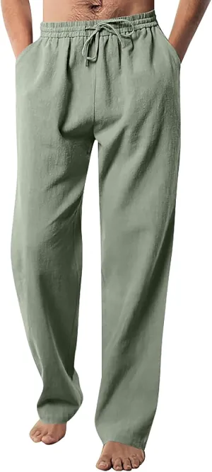 MIDOO Mens Pants Casual Relaxed Fit Baggy Casual Yoga Pants Drawstring Athletic Pants Lightweight Joggers with Pockets