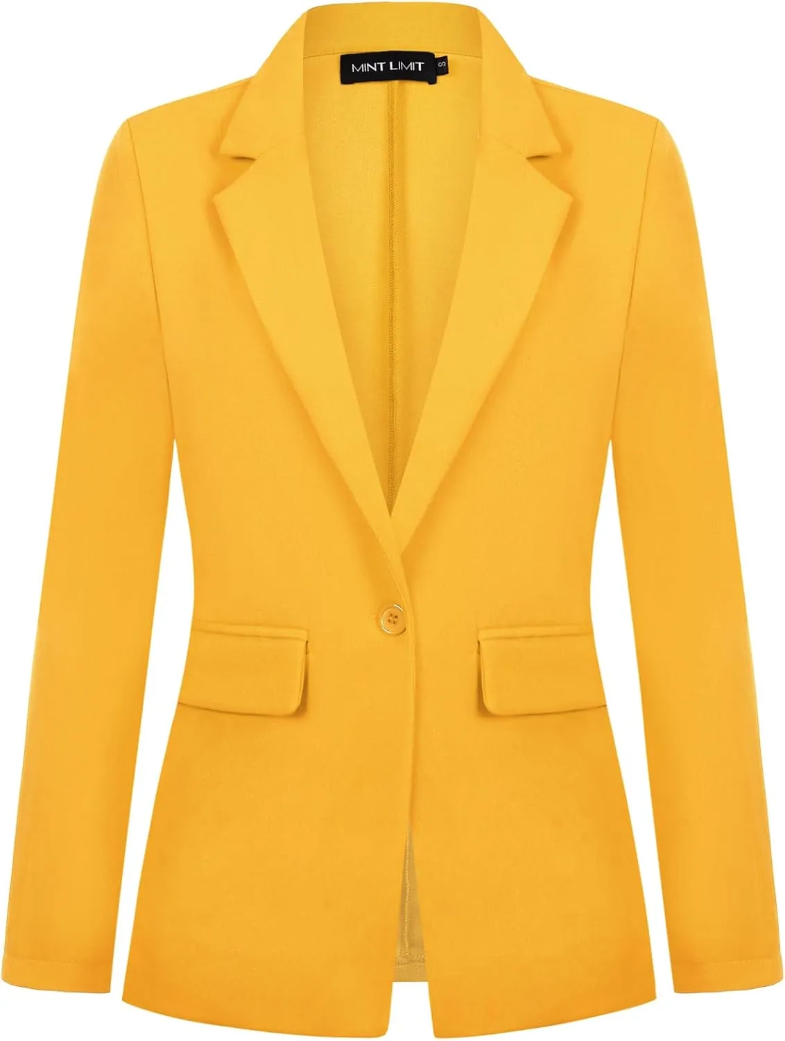 MINTLIMIT Blazers for Women One Button Jacket Suits Notched Lapel Classic Casual Formal Long Sleeve Blazer with Pockets
