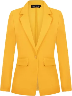 MINTLIMIT Blazers for Women One Button Jacket Suits Notched Lapel Classic Casual Formal Long Sleeve Blazer with Pockets