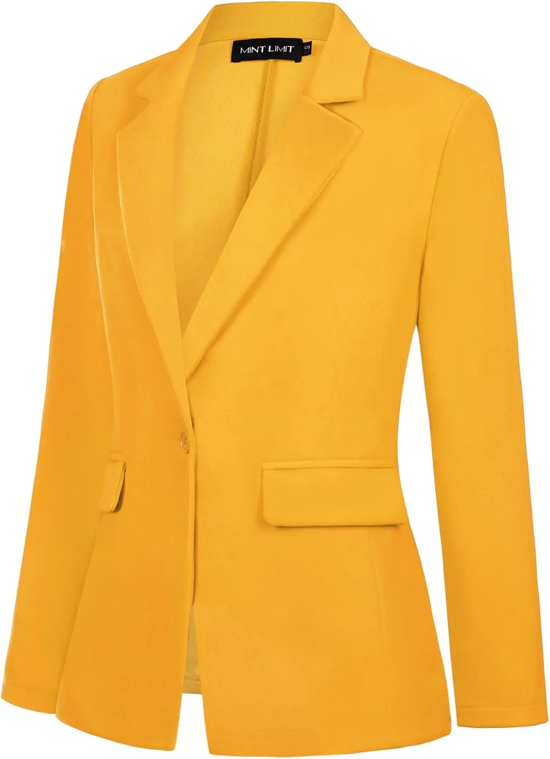 MINTLIMIT Blazers for Women One Button Jacket Suits Notched Lapel Classic Casual Formal Long Sleeve Blazer with Pockets