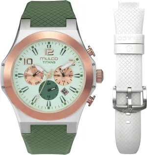 MULCO Titans Watches for Men & Women  Stainless Steel Quartz Watch with Minimalist Analog Display, Mother of Pearl & Crystal Accents, 100m Waterproof   Free Silicone Wristband (Color May Vary)