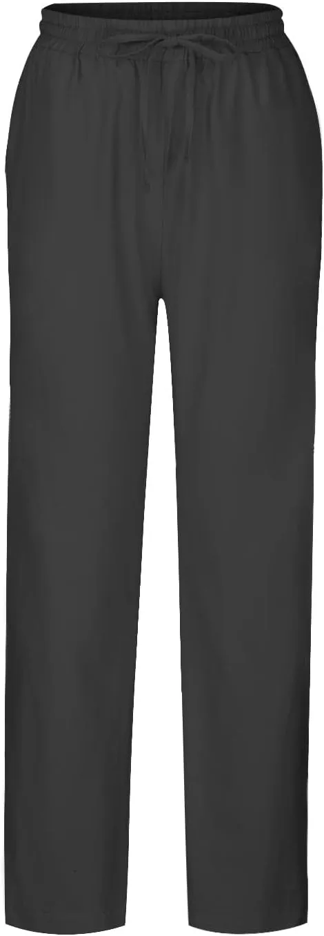 NATHGAM Womens Capri Pants Trendy Solid Color Lounge Palazzo Pants Summer Comfy Linen Loose Cropped Trousers with Pockets