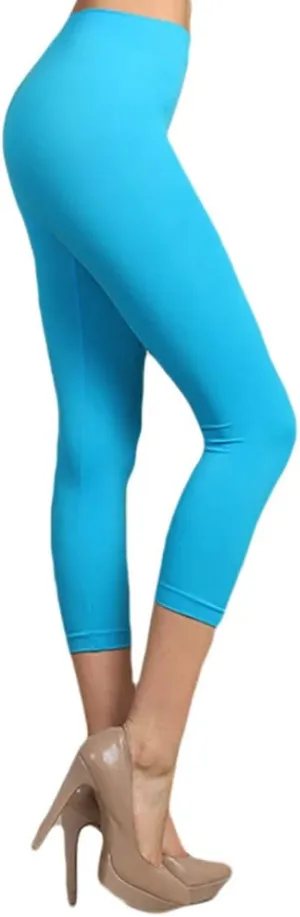 Neon Colored Capri Cut Seamless Leggings