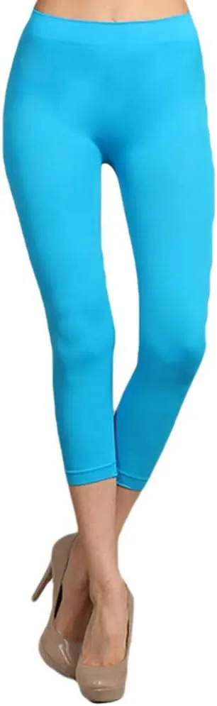 Neon Colored Capri Cut Seamless Leggings
