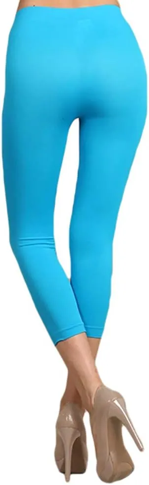 Neon Colored Capri Cut Seamless Leggings