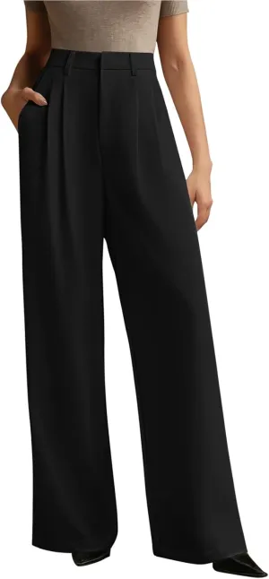 NIMIN Wide Leg Dressy Pants High Waisted Work Business Casual Slack 2025 Summer Flowy Palazzo Trousers with Pockets