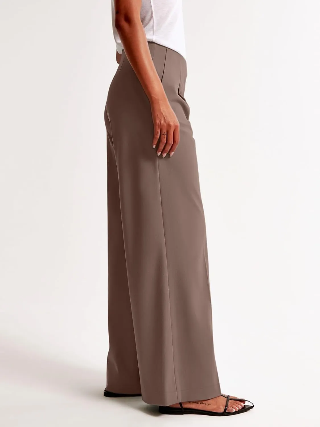 NIMIN Women's Wide Leg Dressy Pants High Waisted Business Casual Work Pants Plazzo Trousers with Pockets