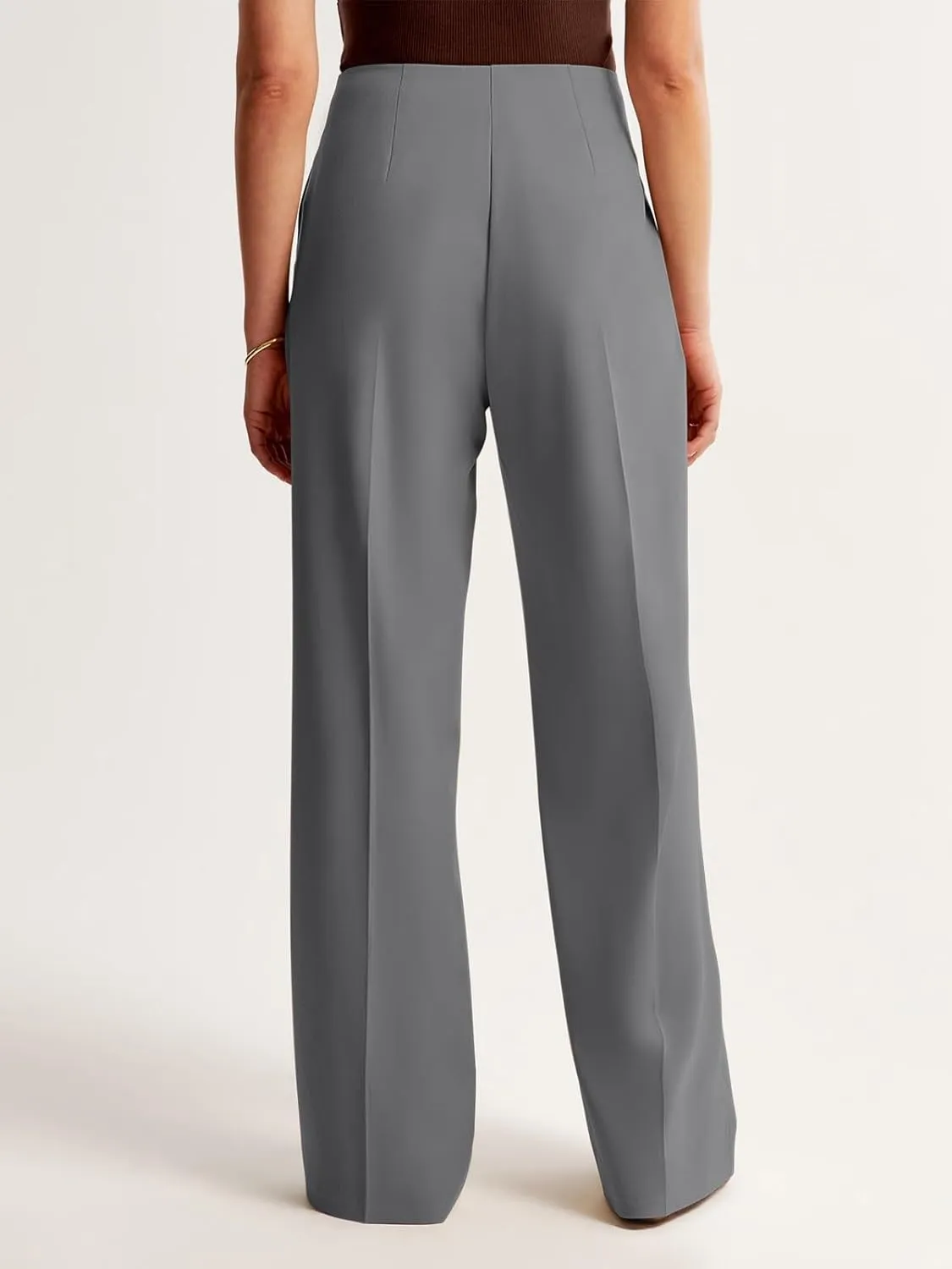 NIMIN Women's Wide Leg Dressy Pants High Waisted Business Casual Work Pants Plazzo Trousers with Pockets