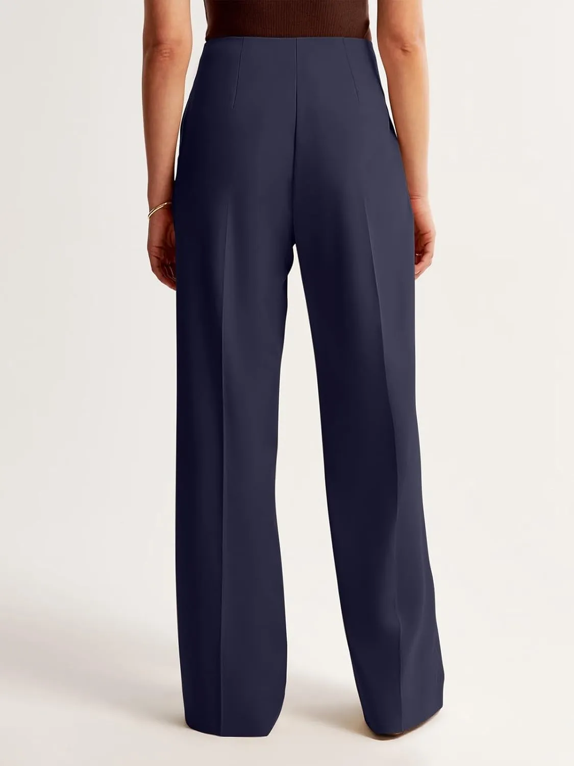NIMIN Women's Wide Leg Dressy Pants High Waisted Business Casual Work Pants Plazzo Trousers with Pockets