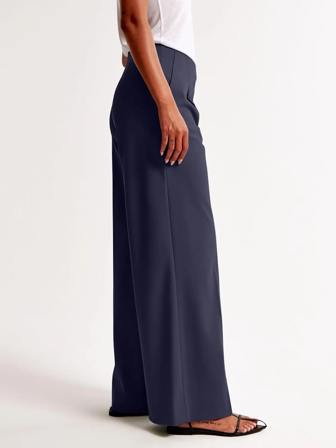 NIMIN Women's Wide Leg Dressy Pants High Waisted Business Casual Work Pants Plazzo Trousers with Pockets