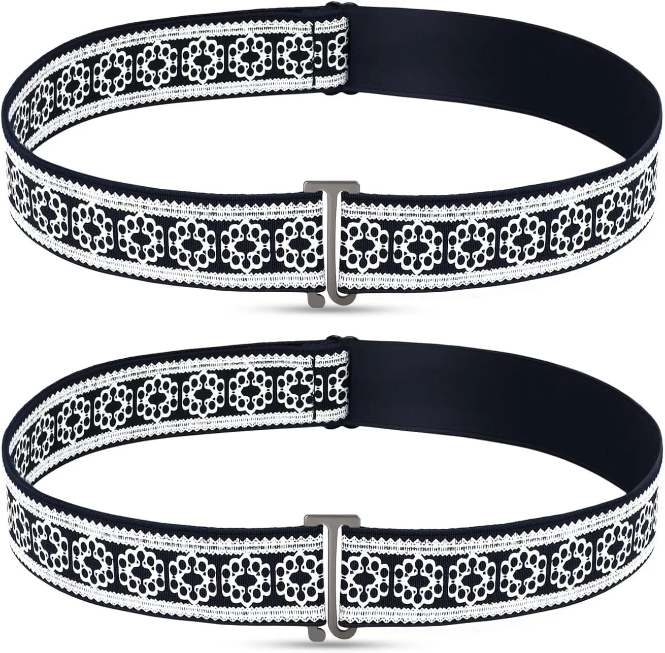 No Show Invisible Elastic Belt for Women Men, Elastic Web Strap Waist Stretch Belt with Flat Buckle
