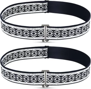 No Show Invisible Elastic Belt for Women Men, Elastic Web Strap Waist Stretch Belt with Flat Buckle