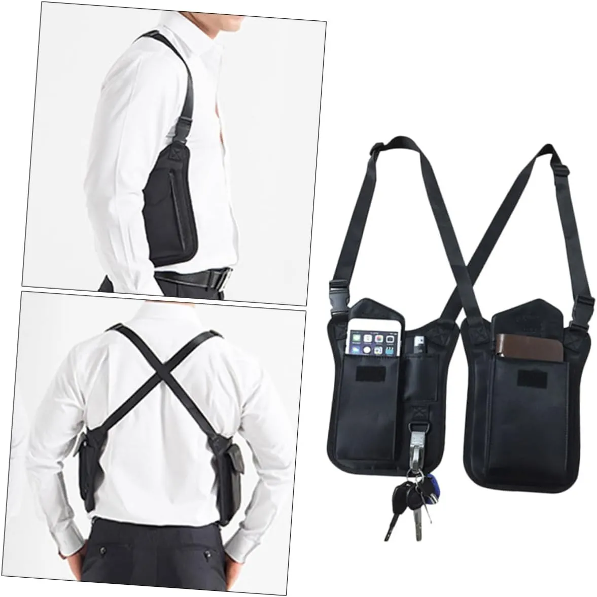 Nylon Armpit Case Stealthy Underarm Bag for Men Waterproof and Scratch-resistant Multi-pocket Organizati