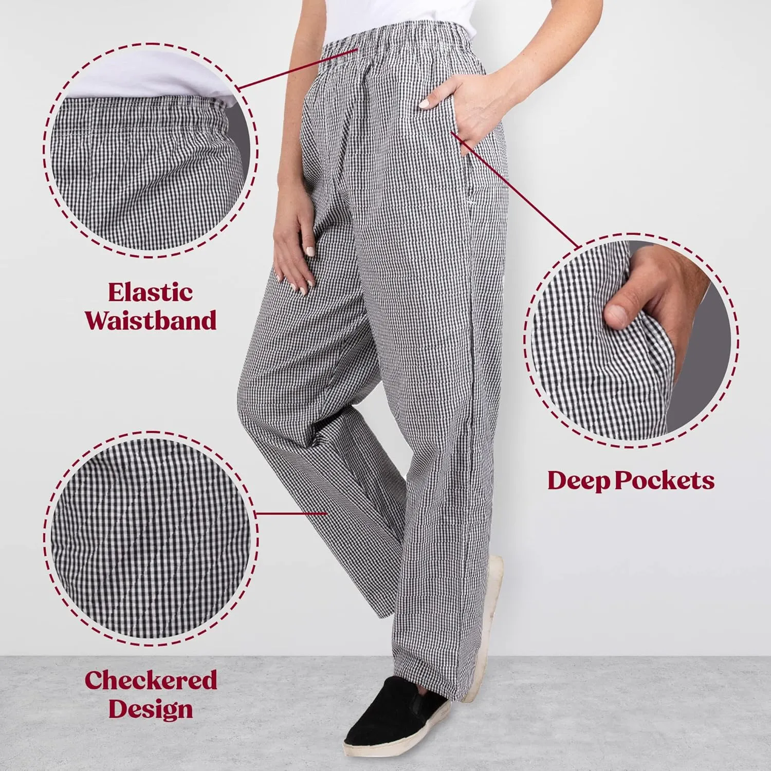 Professional Adult Size Chef Uniform Pants Bulk Packs