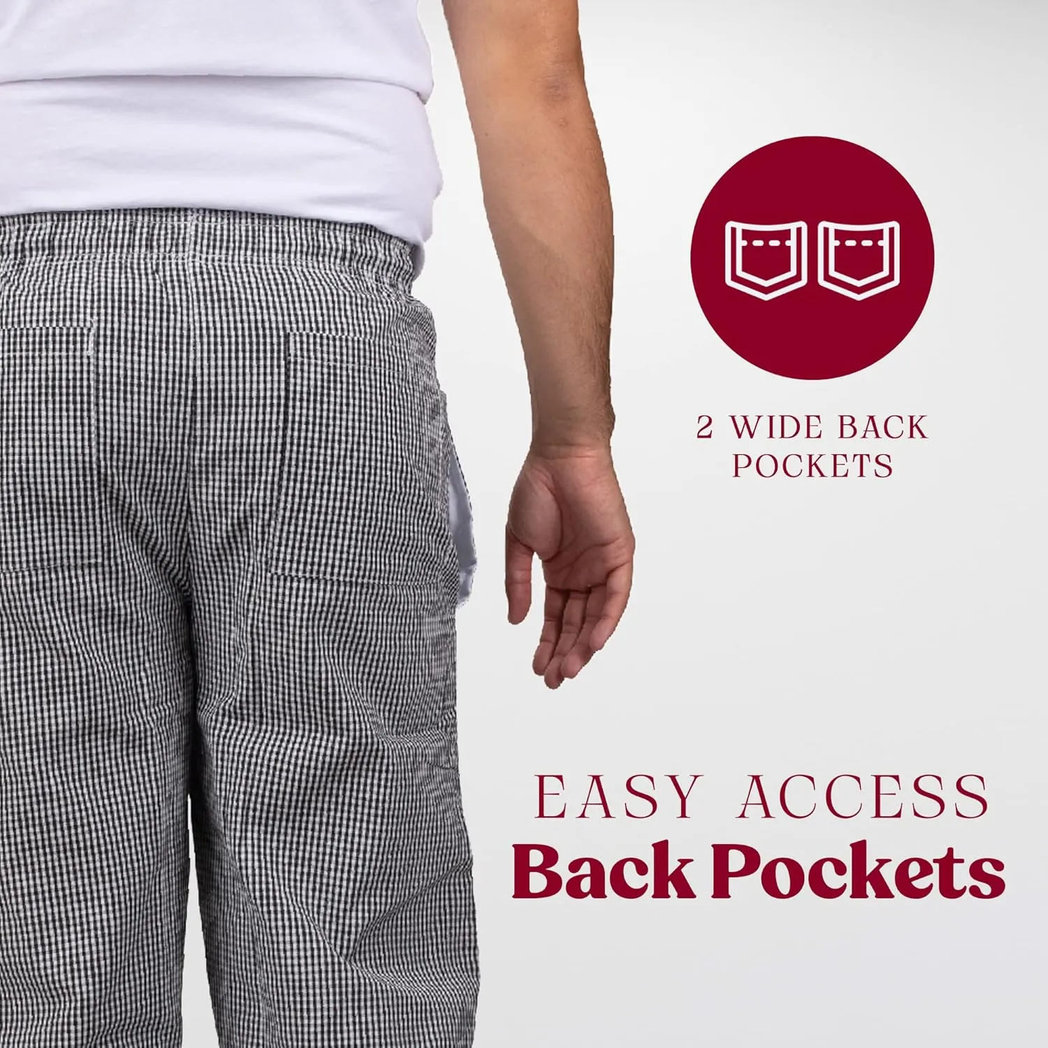 Professional Adult Size Chef Uniform Pants Bulk Packs