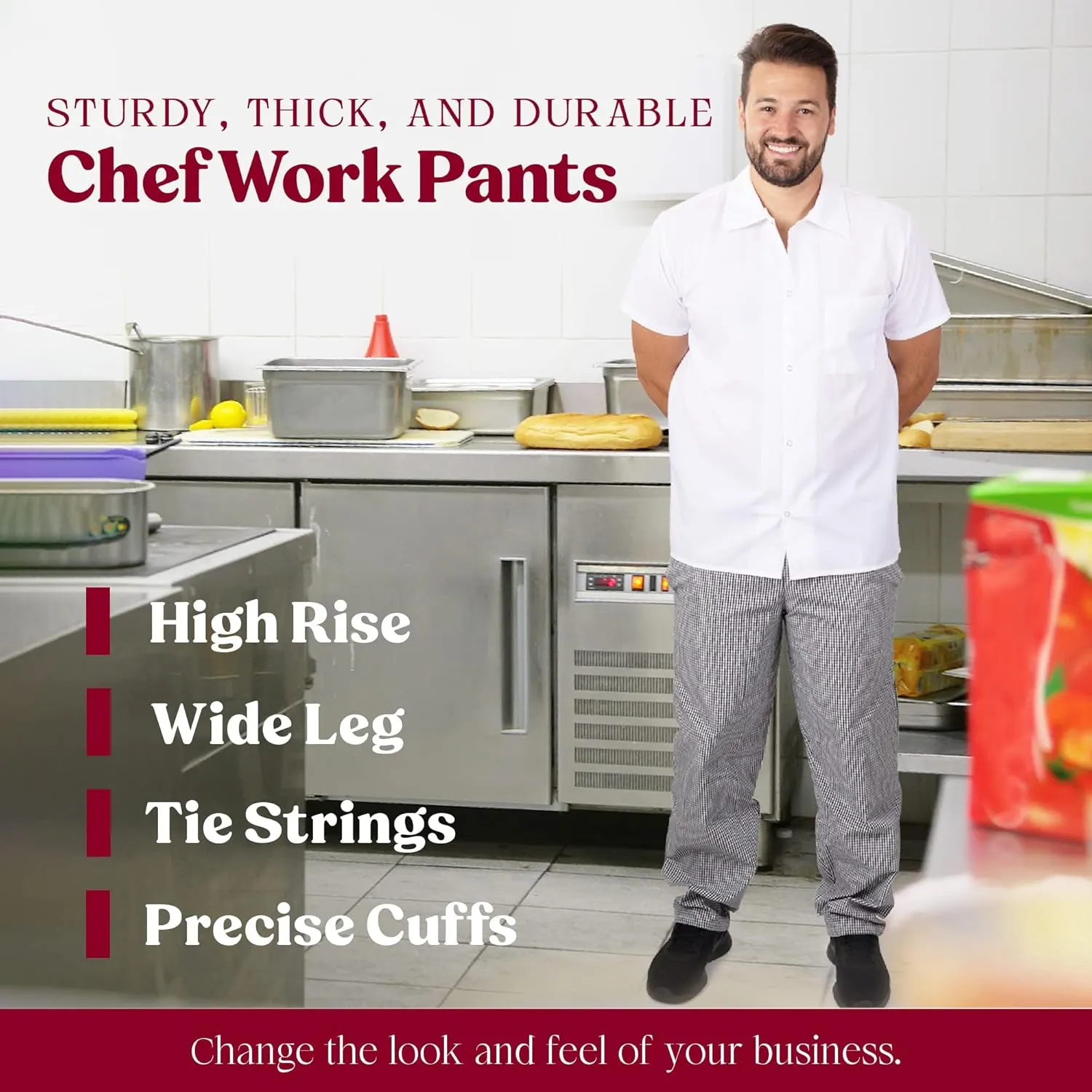 Professional Adult Size Chef Uniform Pants Bulk Packs
