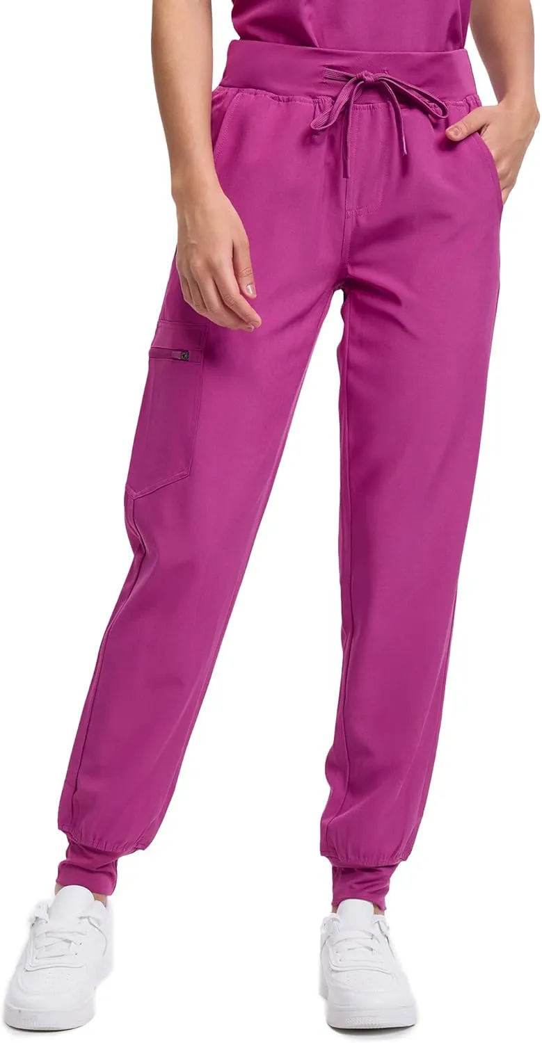 Scrubs for Women, Stretchy Yoga Pants with 5 Pockets, Cargo Jogger Scrub Pants for Women