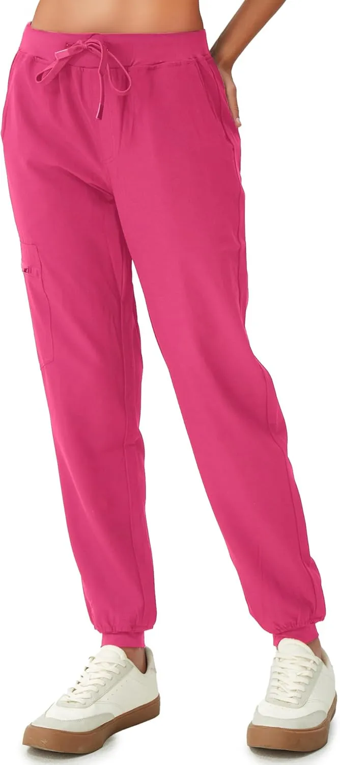 Scrubs for Women, Stretchy Yoga Pants with 5 Pockets, Cargo Jogger Scrub Pants for Women