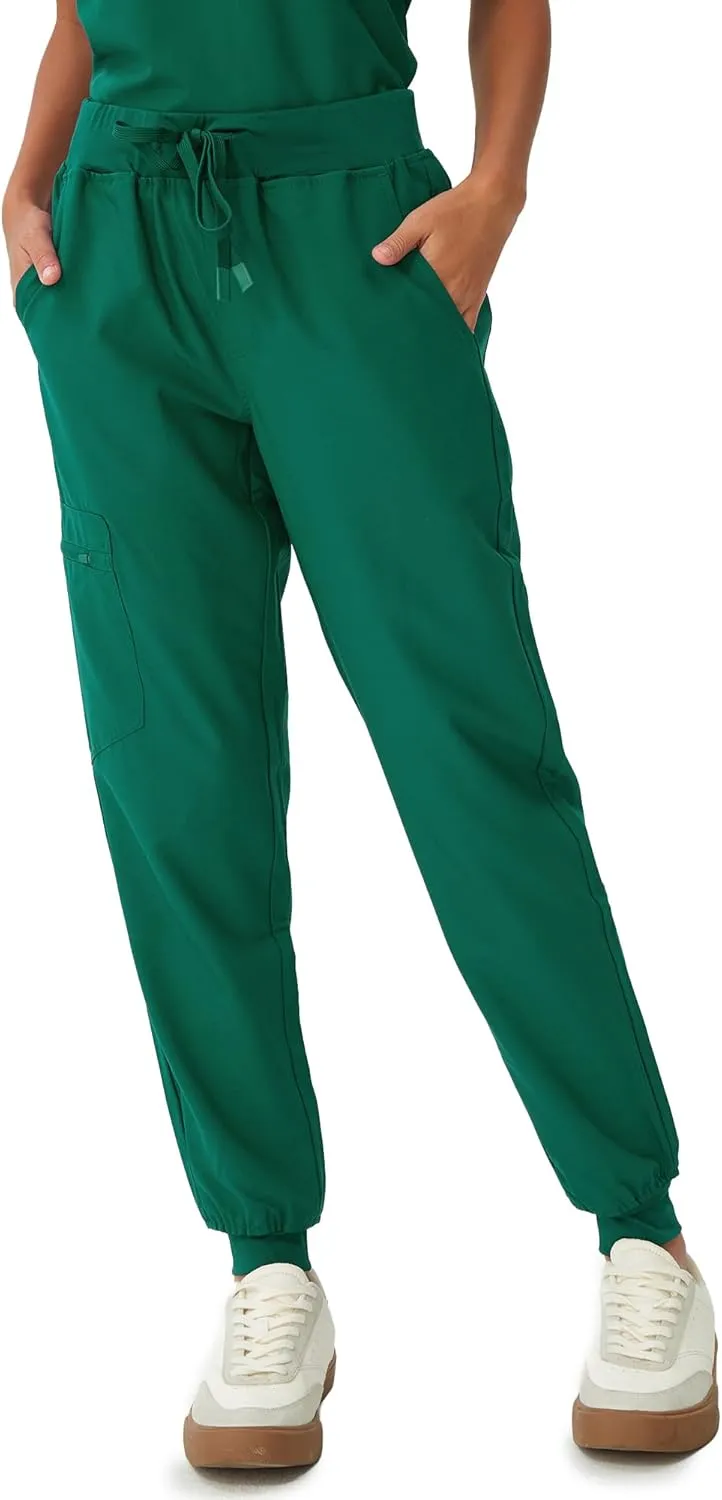 Scrubs for Women, Stretchy Yoga Pants with 5 Pockets, Cargo Jogger Scrub Pants for Women