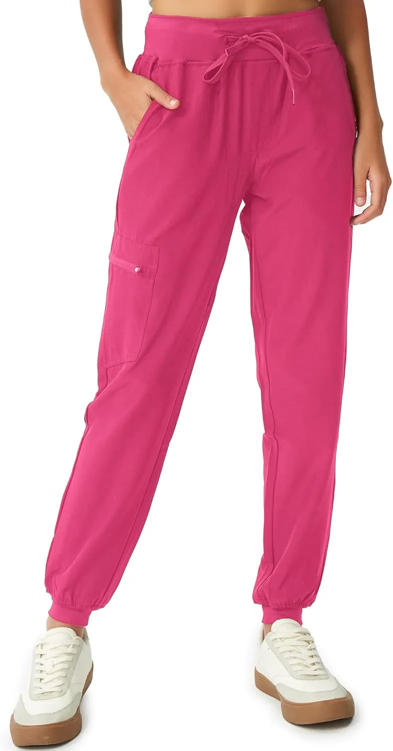 Scrubs for Women, Stretchy Yoga Pants with 5 Pockets, Cargo Jogger Scrub Pants for Women