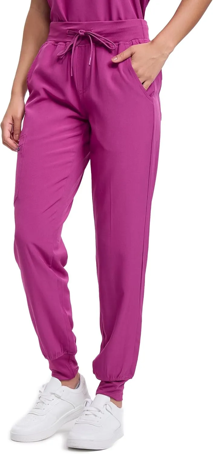 Scrubs for Women, Stretchy Yoga Pants with 5 Pockets, Cargo Jogger Scrub Pants for Women
