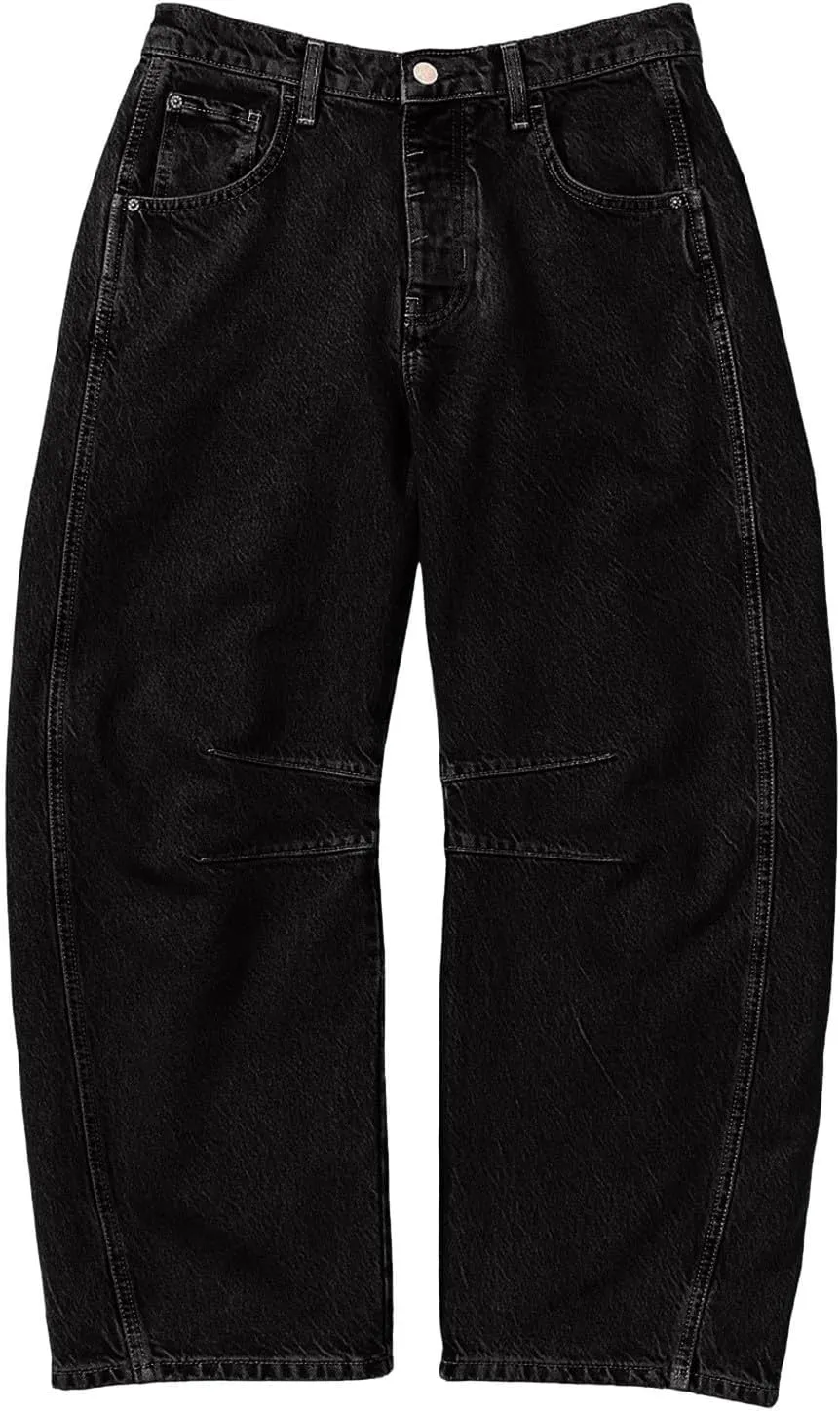 sdbrld Cargo Pants Women Adjustable Waist XXL Multiple Pocket Relaxed Fit Straight Wide Leg Y2K Pants Trousers Fashion Jeans