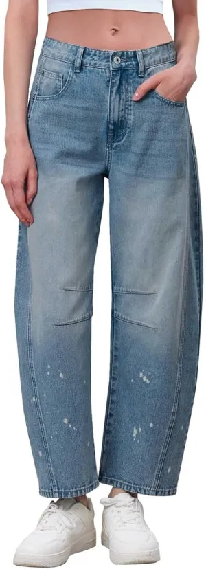 sdbrld Cargo Pants Women Adjustable Waist XXL Multiple Pocket Relaxed Fit Straight Wide Leg Y2K Pants Trousers Fashion Jeans