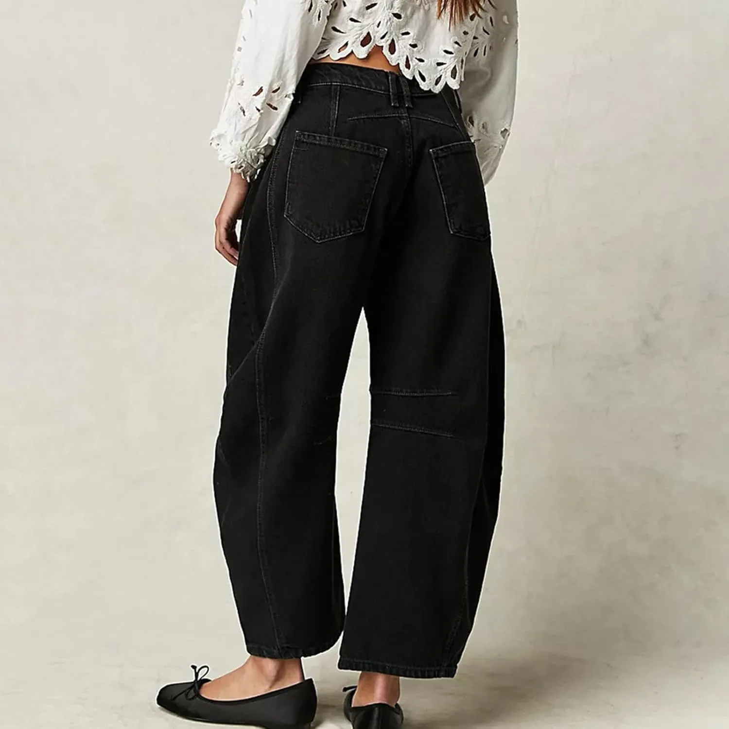 sdbrld Cargo Pants Women Adjustable Waist XXL Multiple Pocket Relaxed Fit Straight Wide Leg Y2K Pants Trousers Fashion Jeans