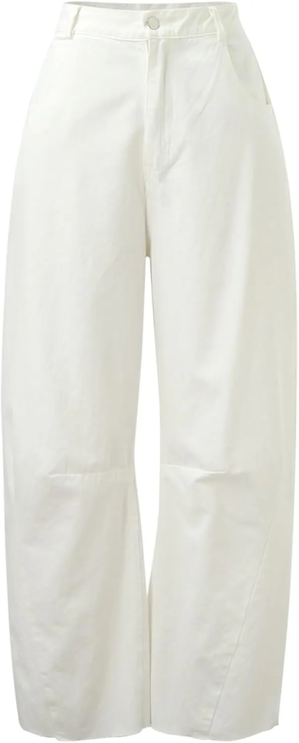 sdbrld Cargo Pants Women Adjustable Waist XXL Multiple Pocket Relaxed Fit Straight Wide Leg Y2K Pants Trousers Fashion Jeans