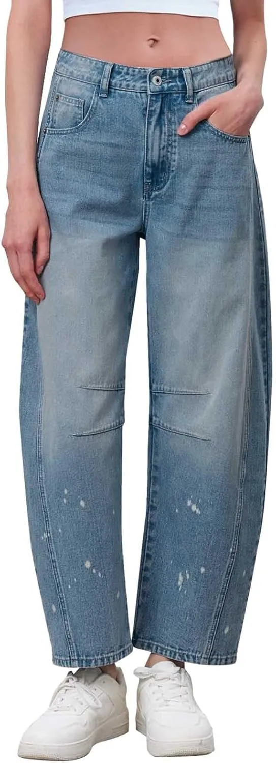 sdbrld Cargo Pants Women Adjustable Waist XXL Multiple Pocket Relaxed Fit Straight Wide Leg Y2K Pants Trousers Fashion Jeans