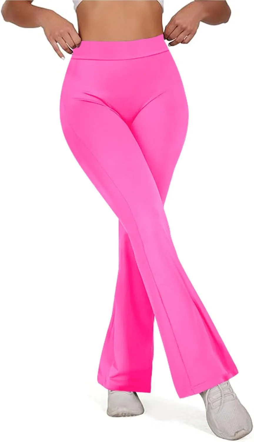 SEASUM Scrunch Pocket Flare Leggings Daze V Back Butt Lifting Gym Workout Bell Bottom Wide Leg Bootcut Yoga Pants