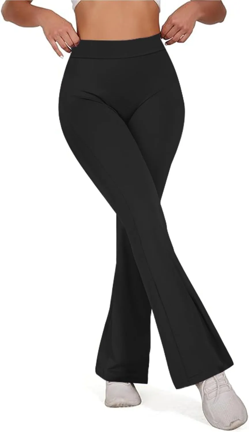 SEASUM Scrunch Pocket Flare Leggings Daze V Back Butt Lifting Gym Workout Bell Bottom Wide Leg Bootcut Yoga Pants