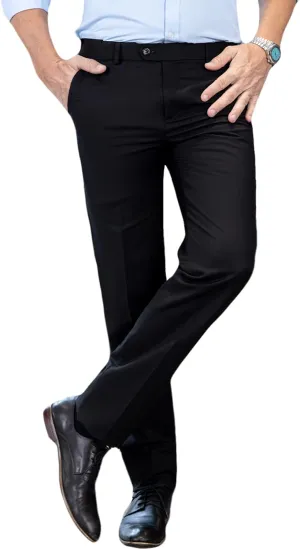 SevenBoy Men's Dress Pants Slim Fit Flat Trousers Regular Fit Business Suit Pants