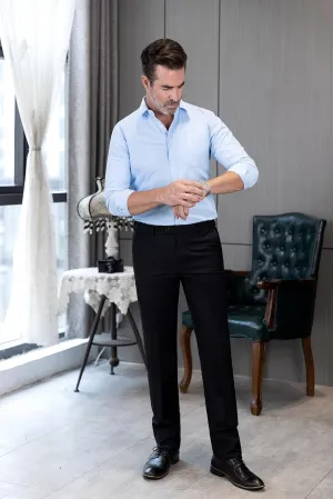 SevenBoy Men's Dress Pants Slim Fit Flat Trousers Regular Fit Business Suit Pants