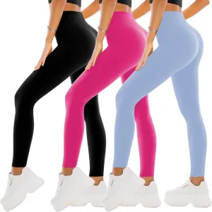 SINOPHANT 3 Pack Leggings for Women - High Waisted Tummy Control Buttery Soft Yoga Pants for Workout Athletic