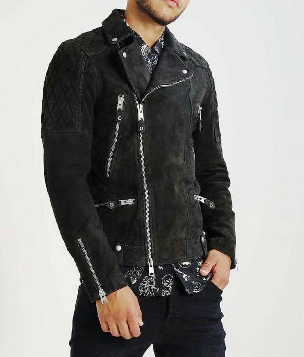SKADO Genuine Leather Jacket Men Real Leather Jacket Biker Soft Lambskin SlimFit
