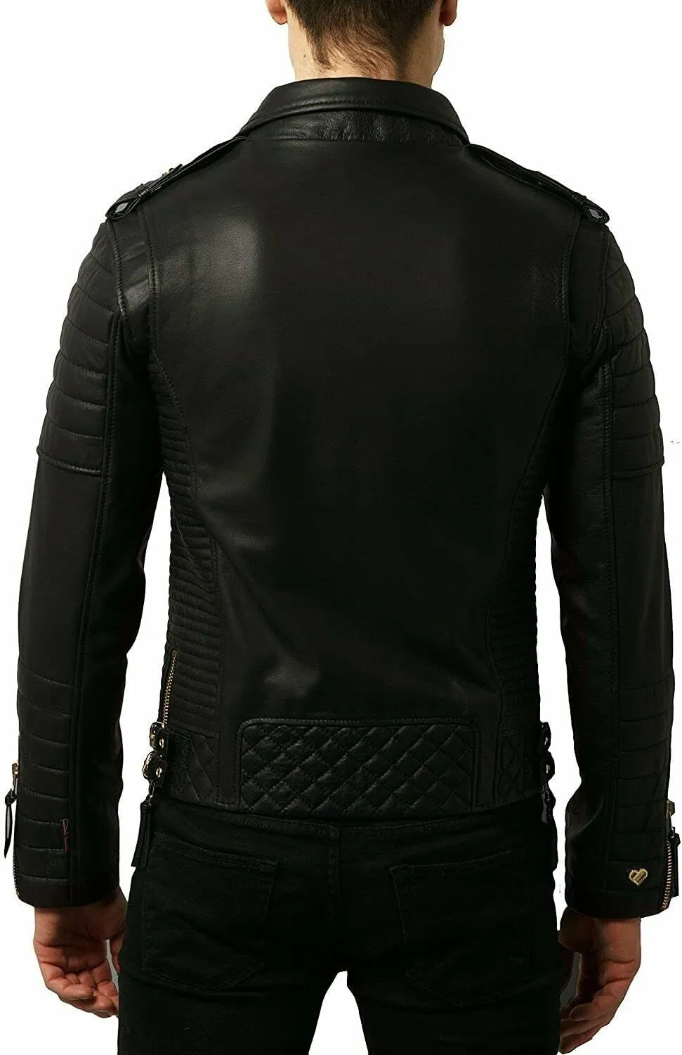 SKADO Genuine Leather Jacket Men Real Leather Jacket Biker Soft Lambskin SlimFit
