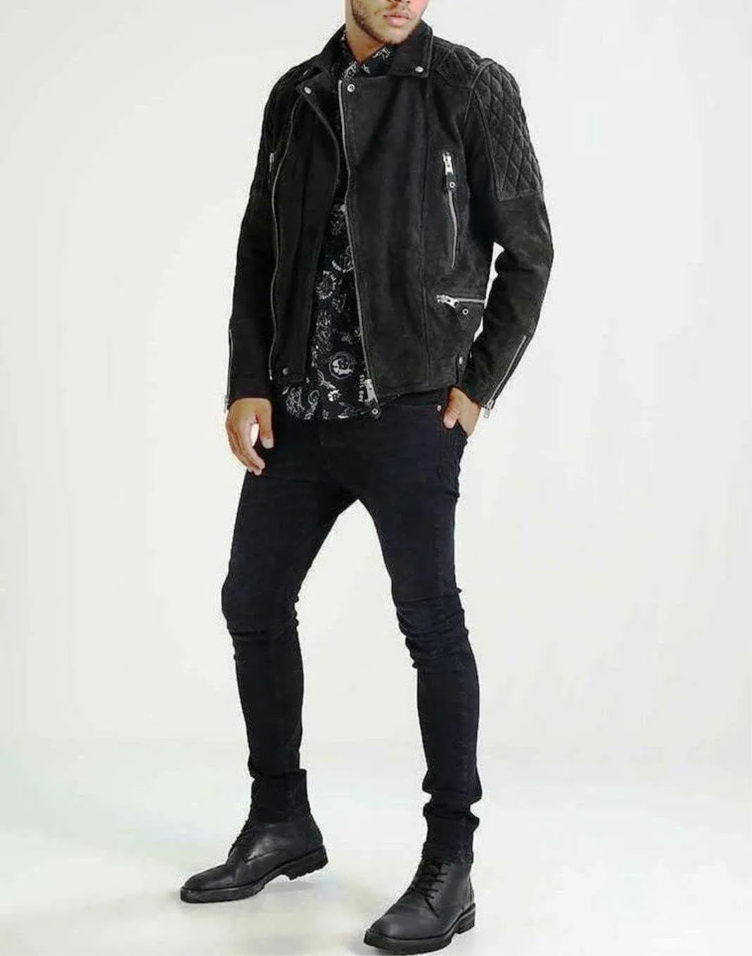 SKADO Genuine Leather Jacket Men Real Leather Jacket Biker Soft Lambskin SlimFit
