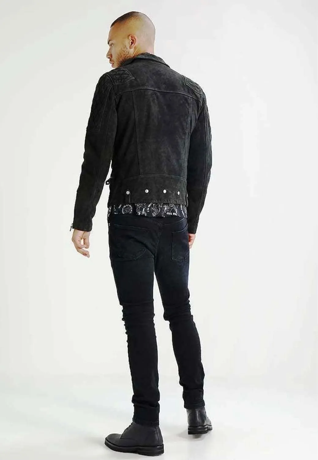SKADO Genuine Leather Jacket Men Real Leather Jacket Biker Soft Lambskin SlimFit