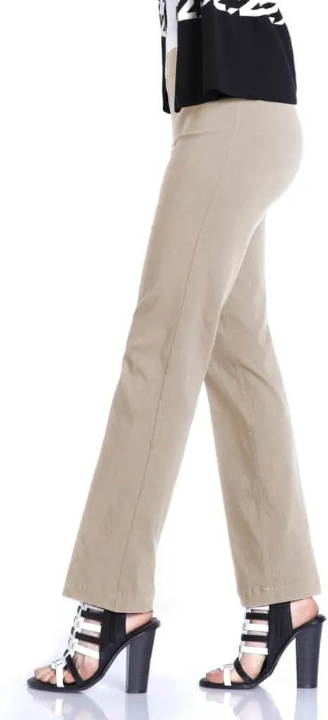 SLIM-SATION Women's Wide Band Pull-on Relaxed Leg Pant with Tummy Control