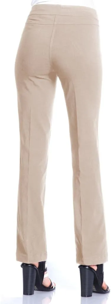 SLIM-SATION Women's Wide Band Pull-on Relaxed Leg Pant with Tummy Control